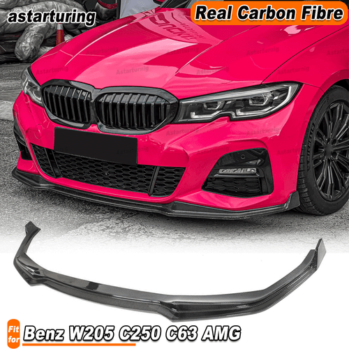 FOR 2019-2023 BMW G20 M340i 330i REAL CARBON Front Bumper Lip Spoiler Splitters  - Picture 1 of 11