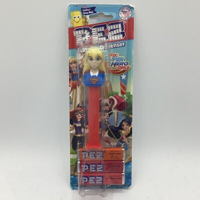 NEW DC SUPER HERO GIRLS Super Girl PEZ Dispenser Orange, Cherry, Strawberry