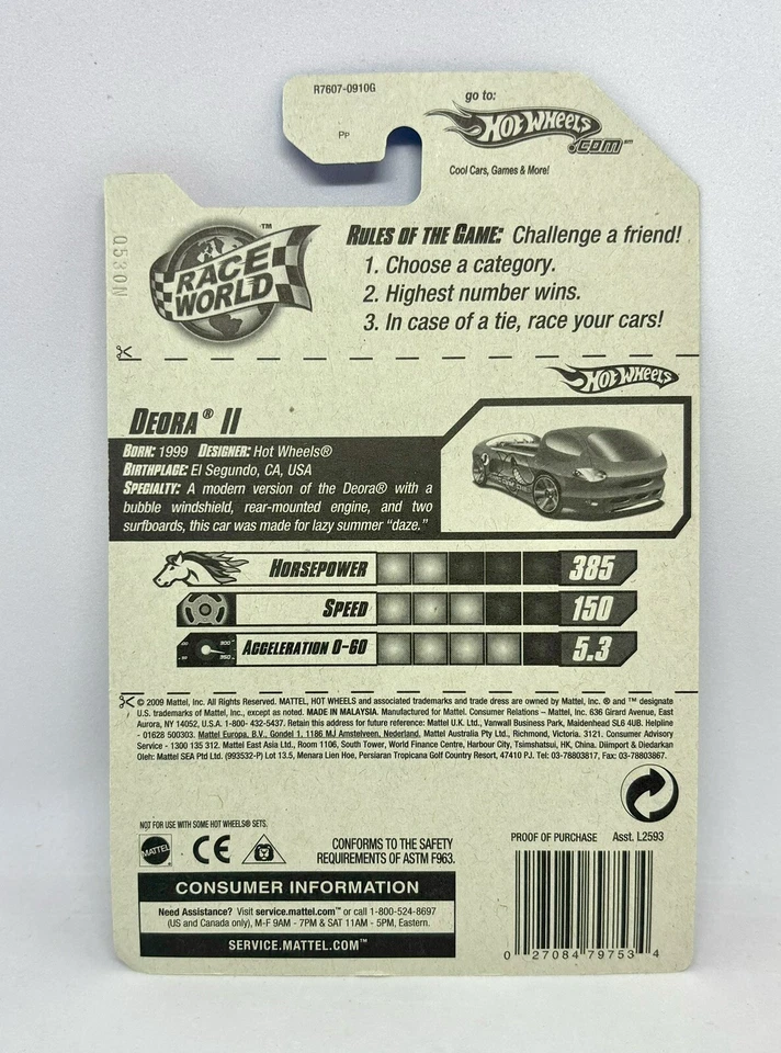 Hot Wheels 2010 Race World Beach Deora II Orange 178/240 Mattel Ages 3+ Die-Cast - Image 2 of 4