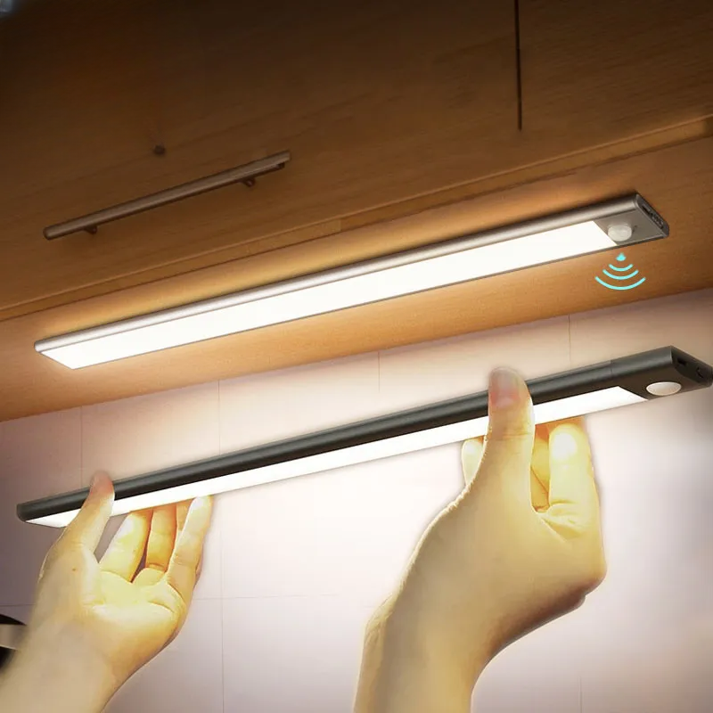LED Motion Sensor Under Cabinet Light USB Rechargeable Night Light for Closet
