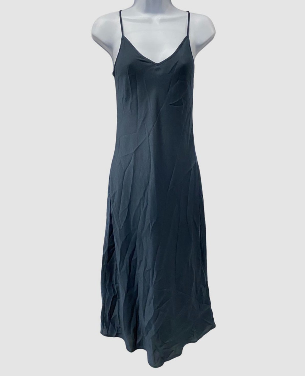 $379 Allsaints Women's Blue Tierny Carina Midi Slipdress Size
