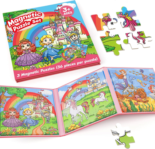 Magnetic Puzzles for Toddlers 3-5,36 Pieces Travel Puzzles Games for Kids,Airpla