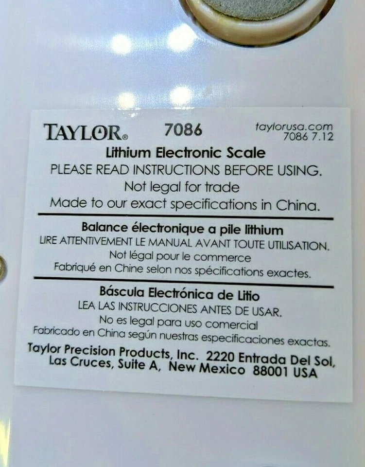 Báscula de peso personal electrónica de litio Taylor portátil baterías incluidas Foto 3 de 4
