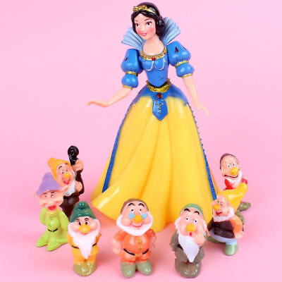 8 Stück Prinzessin Schneewittchen Sieben Zwerge Figuren Figur Kuchen Spielzeug