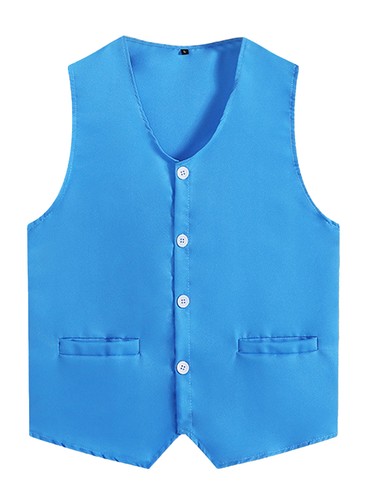 Unisex Kid Volunteer Activity Vest Button Up Waistcoat Uniform Sleeveless Jacket - Picture 76 of 119