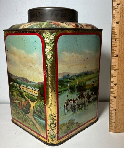 Rare Lipton Tea Planation Tea Caddy Style Tin, Ceylon - Picture 6 of 15