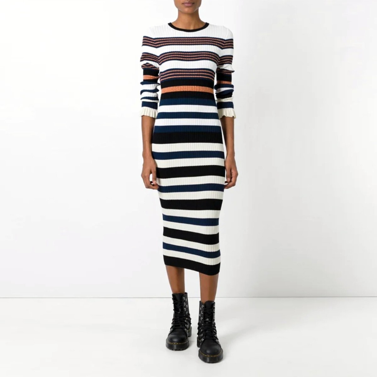 osment knit mini dress Osment Long Sleeve Knit Mini Dress Olive main image 1