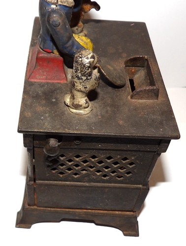 FABULOUS VINTAGE KYSER & REX 1882 MECHANICAL MONKEY CAST IRON PAINTED ORGAN BANK - Picture 8 of 15
