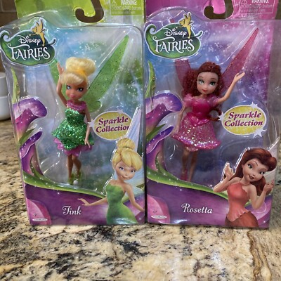New in Box Disney Fairies Tink Figure Sparkle Collection & Rosetta Set Of 2
