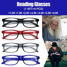 4 Pairs High Hardness Progressive Anti-Blue Light Lens Frame Reading Glasses