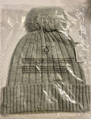 MICHAEL KORS POM POM KNIT BEANIE HAT~Gray~ONE SIZE~New With  display picture 1