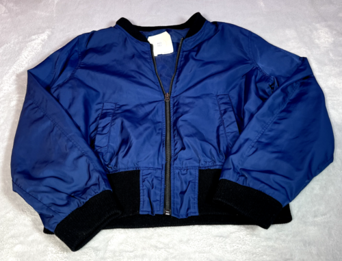 Hei Hei Anthropologie Jacket Womens Size Medium Blue Satin Bomber Full Zip - Picture 1 of 9