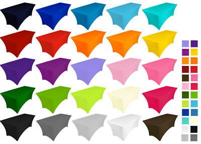 Tischdecke Bezug Spandex dehnbar Stretch Tisch rechteckig Farbwahl. 4ft, 6ft