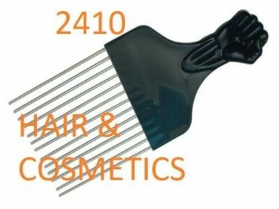 AFRO Kamm mit schwarzer Faust Metall afrikanisches Haar Pik -2410- kostenlose UK-Lieferung!!!!