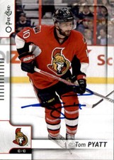 Tom Pyatt Signed Auto 2017-18 O-Pee-Chee card Ottawa Senators