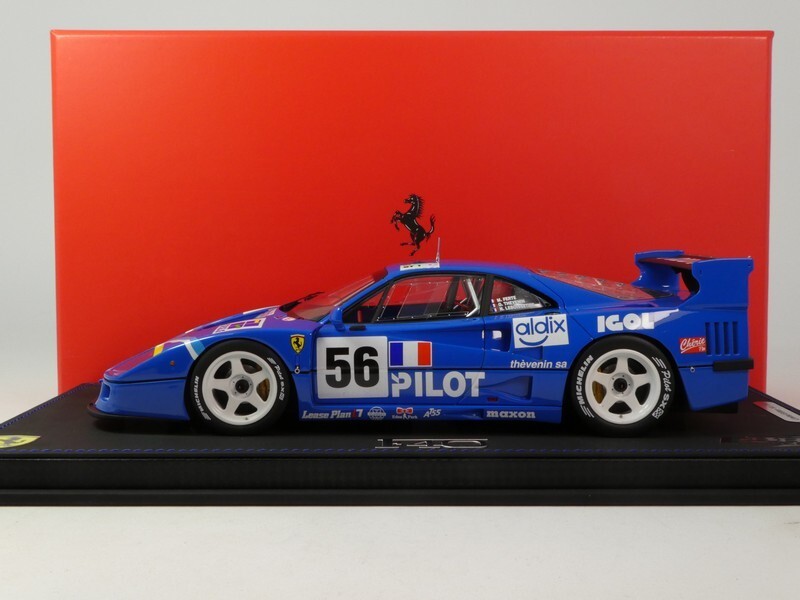 Miniature BBR 1/18 - Ferrari F40 LM #56 Le Mans 1996, Ferte Thevenin, Avec Vitrine