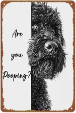 Funny Dog Wall Painting, Portuguese Water Dog Are Tin Metal Signs Home D cor8x12