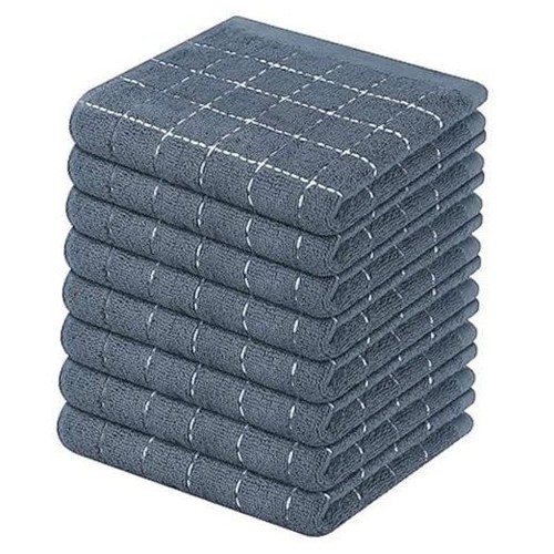 100% Cotton Terry Cloth Dish Cloths, Soft and Absorbent Checkered Dish Towels,