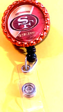 Id badge holder retractable alligator clip NFL San Francisco 49ers
