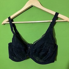 32DDD Chantelle 3582 Chic Sexy Unlined Balconette Underwire Black Bra Size Sheer
