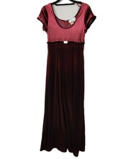 Papell Boutique Evening Gown Velvet Size 10 Maroon Ribbed Bodice
