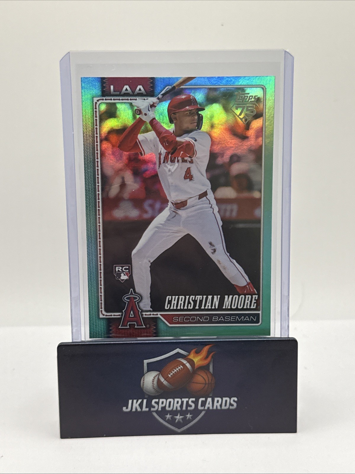 2026 TOPPS SERIES 1 BASEBALL AQUA RAINBOW FOIL RC CHRISTIAN MOORE #147 Angels