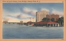 View Loch Arbour from Bridge,Asbury Park,NJ Tichnor Monmouth County Postcard