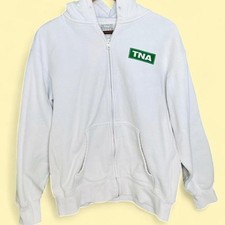 Aritzia Tna Cozy Fleece White Oversized Full Zip Hoodie Sweatshirt Small