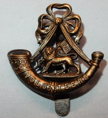 WW1 LVR LONDON VOLUNTEER REGIMENT BRASS BRITISH MILITARY CAP BADGE