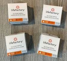 NEW 4 BOXES Lifefactory Silicone Nipple Stage 3 Wide Neck For 6 Months 6091P