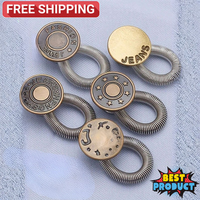 5 Stück Taillenverlängerung Metallknopf für Jeans Hose verstellbar Metallknopf Expander