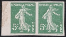 Timbre France 1907 Paire N° 137f - N°137g non dentele Semeuse 35c luxes Neuf **