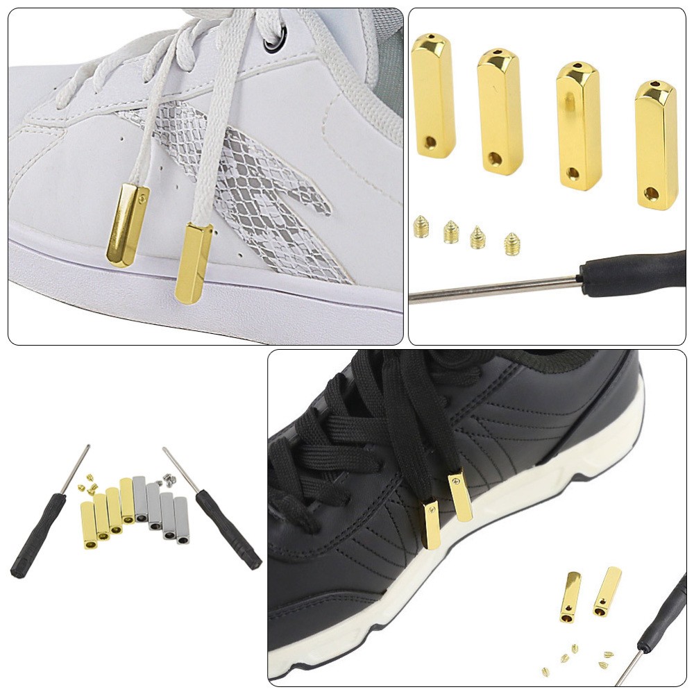 APL Set 2 Lacci per Scarpe Testa in Metallo Abbellimenti Charmshoelace Decorazioni