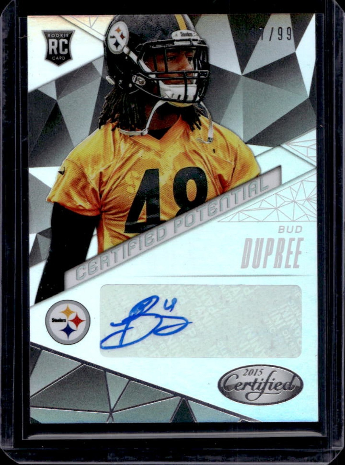 Bud Dupree Panini Certified Potential Autograph #CPBD Mirror Silver