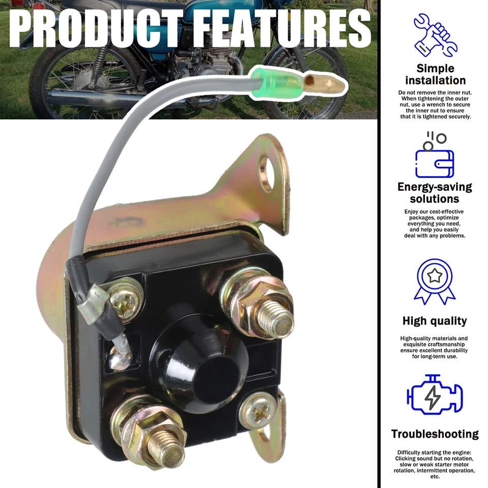 Solenoide relé de arranque para Suzuki 1977-1988 GS 250 300 400 550 650 750 850 1000 Foto 4 de 4