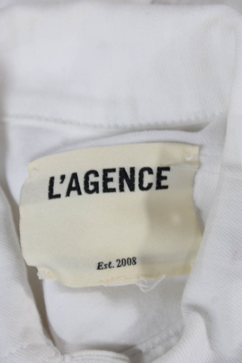 L'Agence Women Basic Jacket White Button Long Sle… - image 6