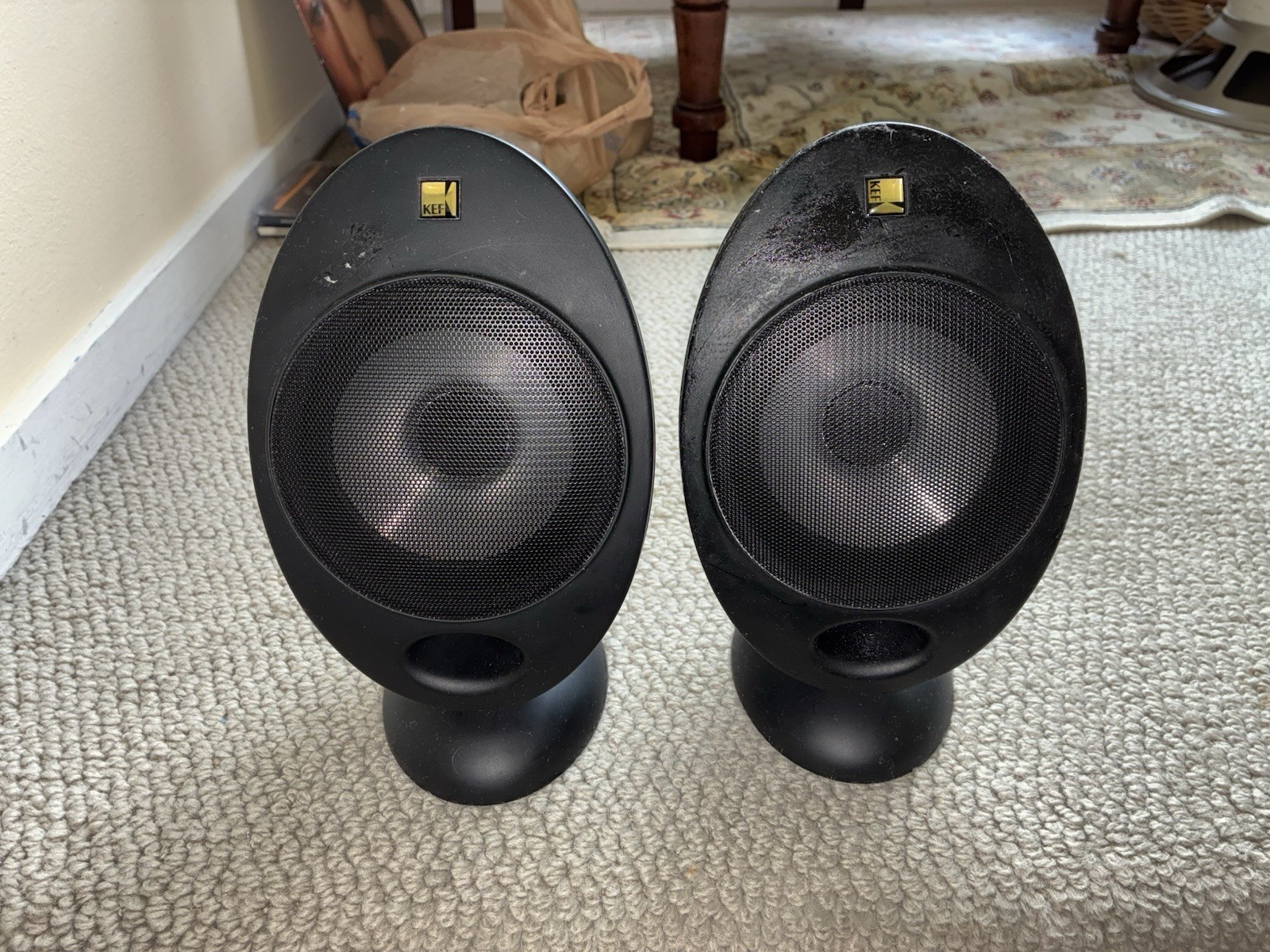 KEF HTS2001 ‘Egg’ Black Satellite Speakers- One Pair