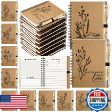 50 Sets Bible Verse Spiral Notebook with Bamboo Christian Pens Aesthetic Religio