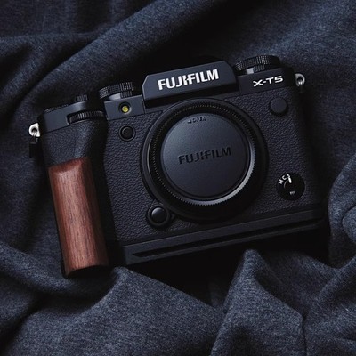 Wood Camera Grip For Fujifilm X-T5 Fuji XT5 Camera with Aluminum Alloy Baseplaw