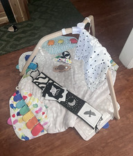 Foldable Baby Play Gym Activity Mat w/ Canopy, Toys  Black White Cards