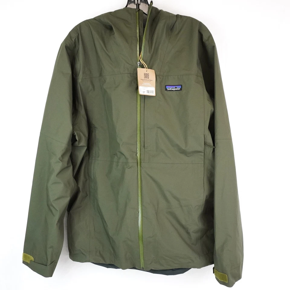 Patagonia Boulder Fork 3-Layer Rain Jacket In Basin Green - Men's Size Large