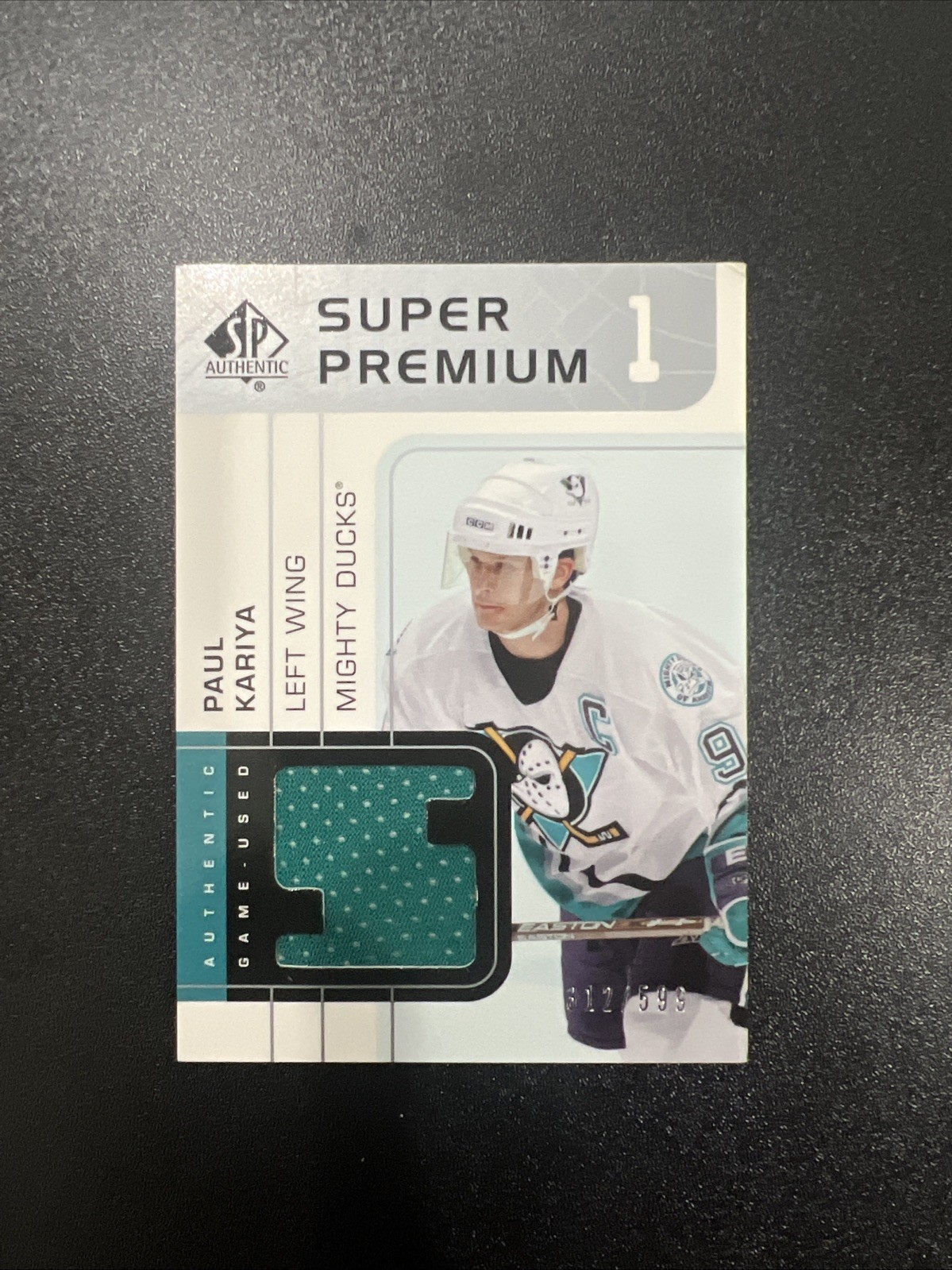 2002-03 SP Authentic Super Premium Jerseys /599 Paul Kariya #SP-PK HOF