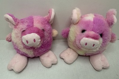 MTY Inter l Easter Roly Poly Pink Pig Plush Way To Celebrate Lot of 2 Twins