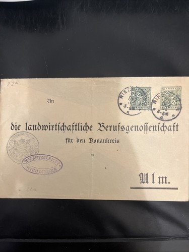 Württ. Dienst Brief Ganzsache DUB 8B MiF - Riedlingen 29.12.1906 - A69