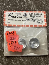 Vintage Buz Co 1/24 Slot Car Press On Mag Wheels New Old Stock 203