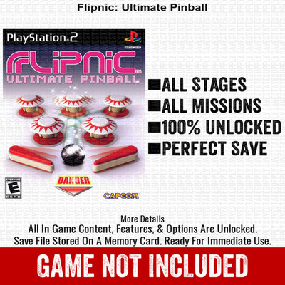 Flipnic Ultimate Pinball 100% PS2 Memory Card All CHEATS ITEMS