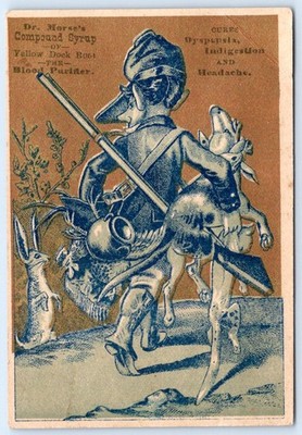 Victorian Trade Card Dr Morse Compound Syrup Hunter Dog Quack Medicine C223
