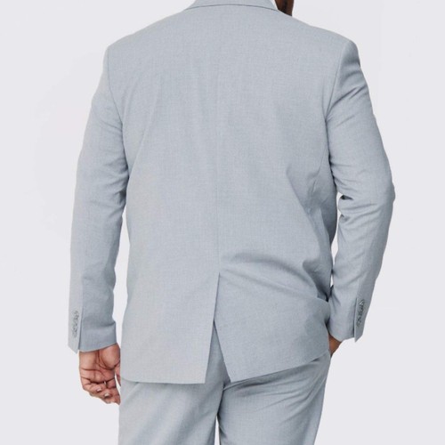 Men's Suit Blue Grey Suit 3 Piece Jacket+pants+vest Wedding Celebrations - Picture 6 of 12