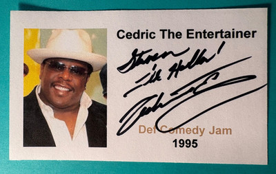 SIGNED CEDRIC THE ENTERTAINER 3''X5'' AUTOGRAPHED INDEX CARD - DEF COMEDY JAM