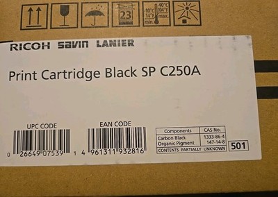NEW Ricoh Black Print Cartridge SP C250A EDP 407539 Factory Sealed Box Printer